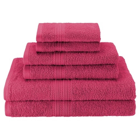 Superior Eco-Friendly 100 Percent Ringspun Cotton Towel Set - Rosewood, 6PK EF-6 PC SET RW